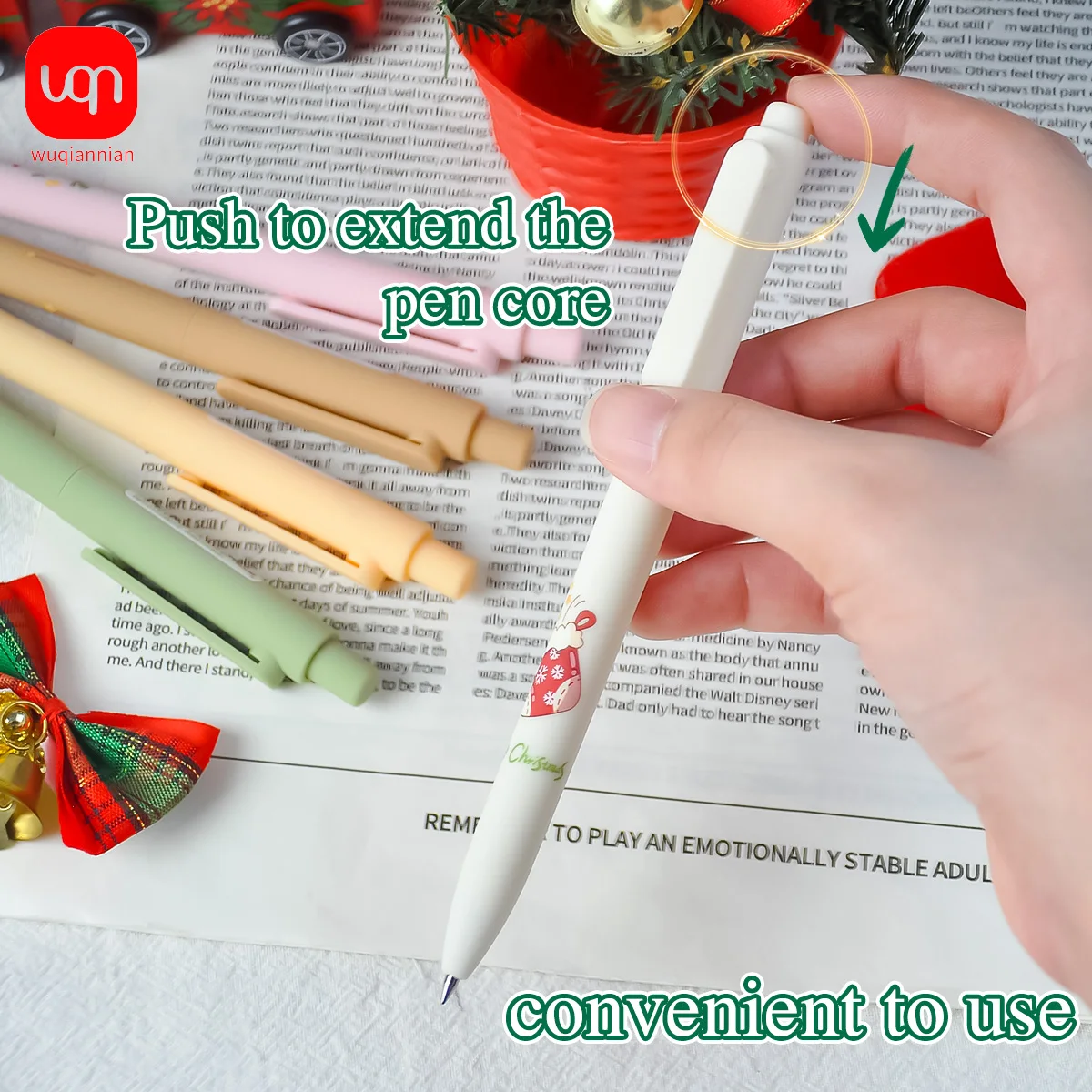 WQN 4/8/12 Stück Premium-Carbon-Schwarz-Stifte, 0,5 mm, Büro-Signaturstifte mit hoher Kapazität, glattes Schreiben, kein Tintenleck / Halloween