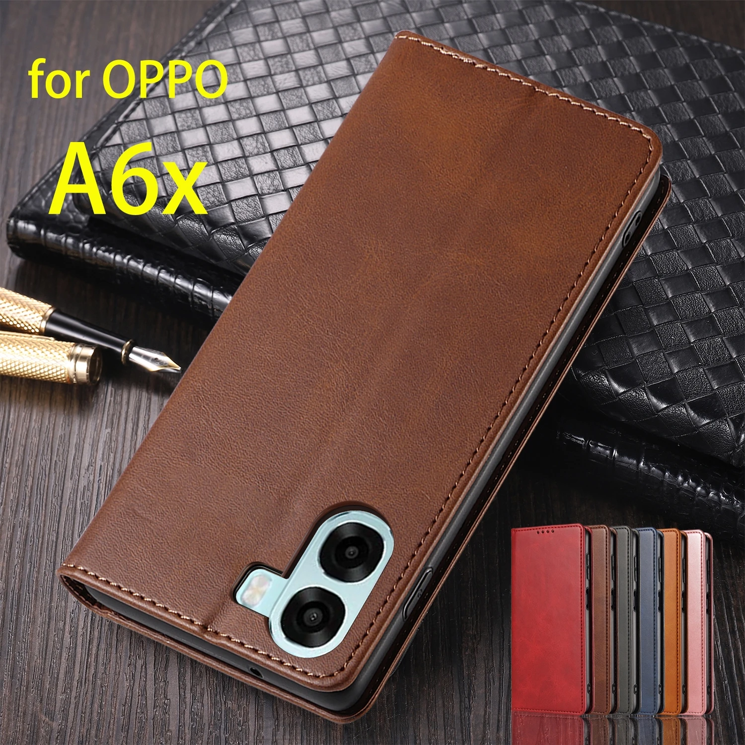 

Leather Case for OPPO A6x 4G / 5G Global EUR Card Holder Holster Magnetic Attraction Cover Wallet Flip Case Capa Fundas Coque