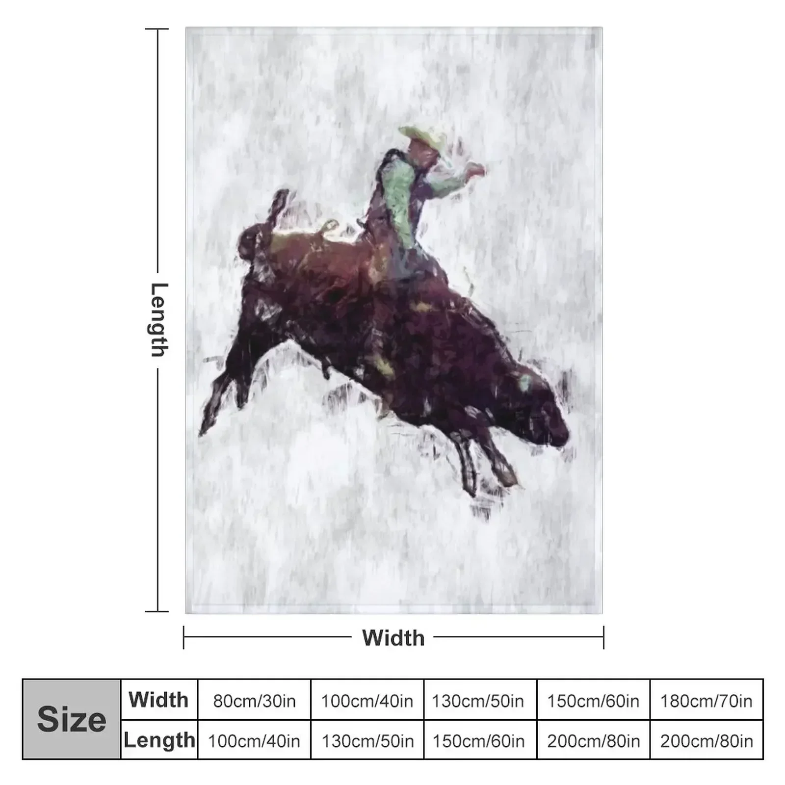 Western-style Bull Rider Rodeo Cowboy Throw Blanket Shaggy Heavy halloween Multi-Purpose Blankets