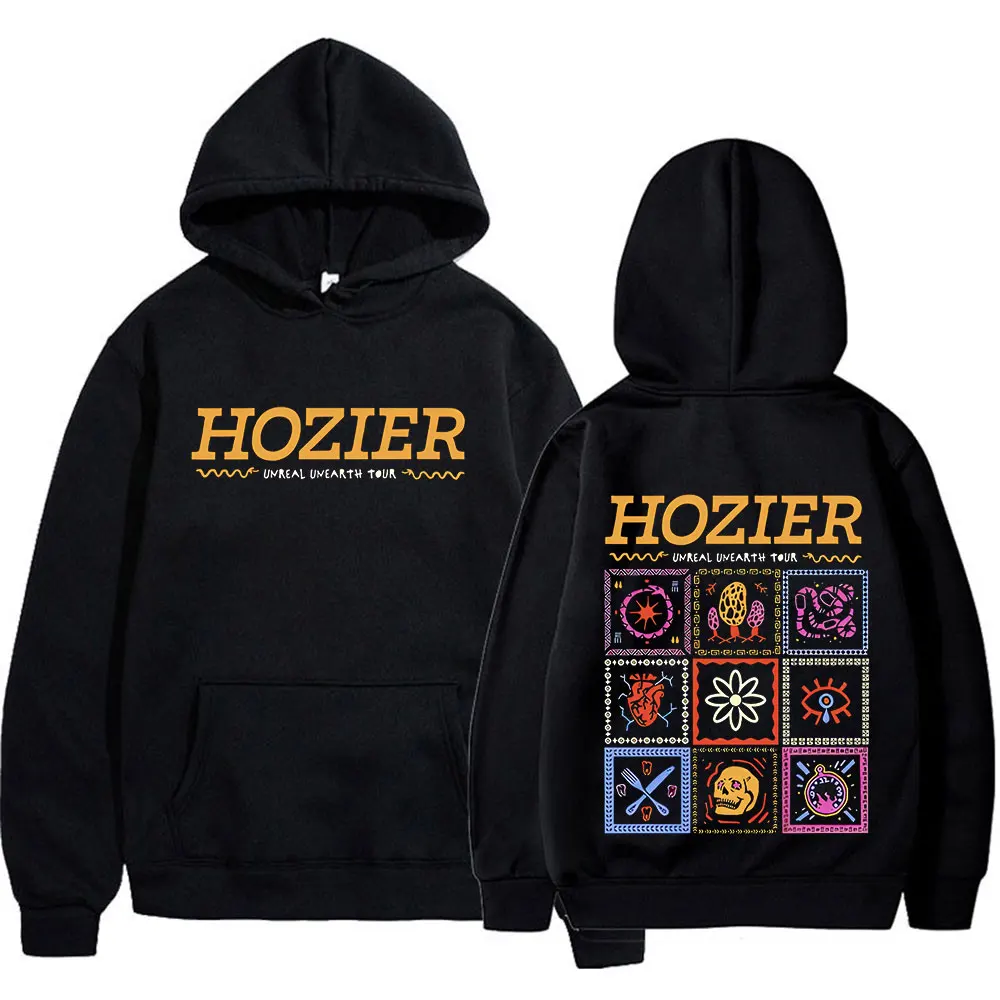 Hozier Unreal Unearth Unheard Tour Hoodies Men Women Clothes Fashion Hip Hop Vintage Oversized Sweatshirts Casual Cozy Pullovers