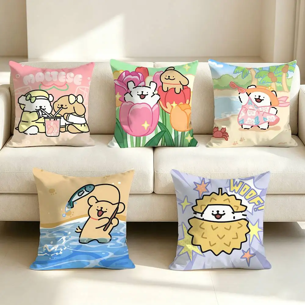 Official Art M-Maltese Zodiac Sign Square Sofa Pillow Cover Solid Color Living Room Home Decor Cushion Case