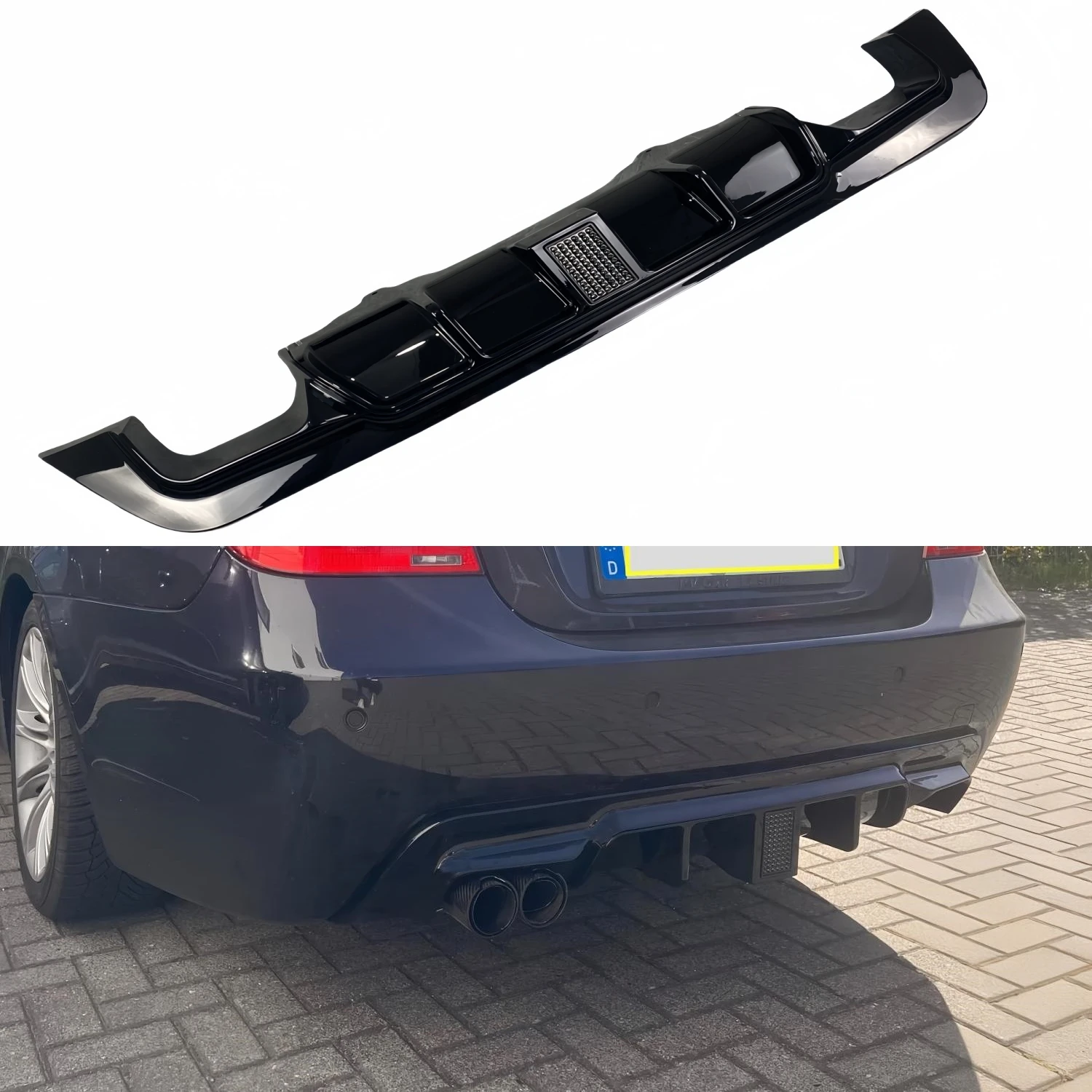 MP Style Gloss Black Car Rear Bumper Diffuser For BMW E60 E61 5 Series M Sport 2004-2010 Tuning Rear Bumper Valance Bodykits