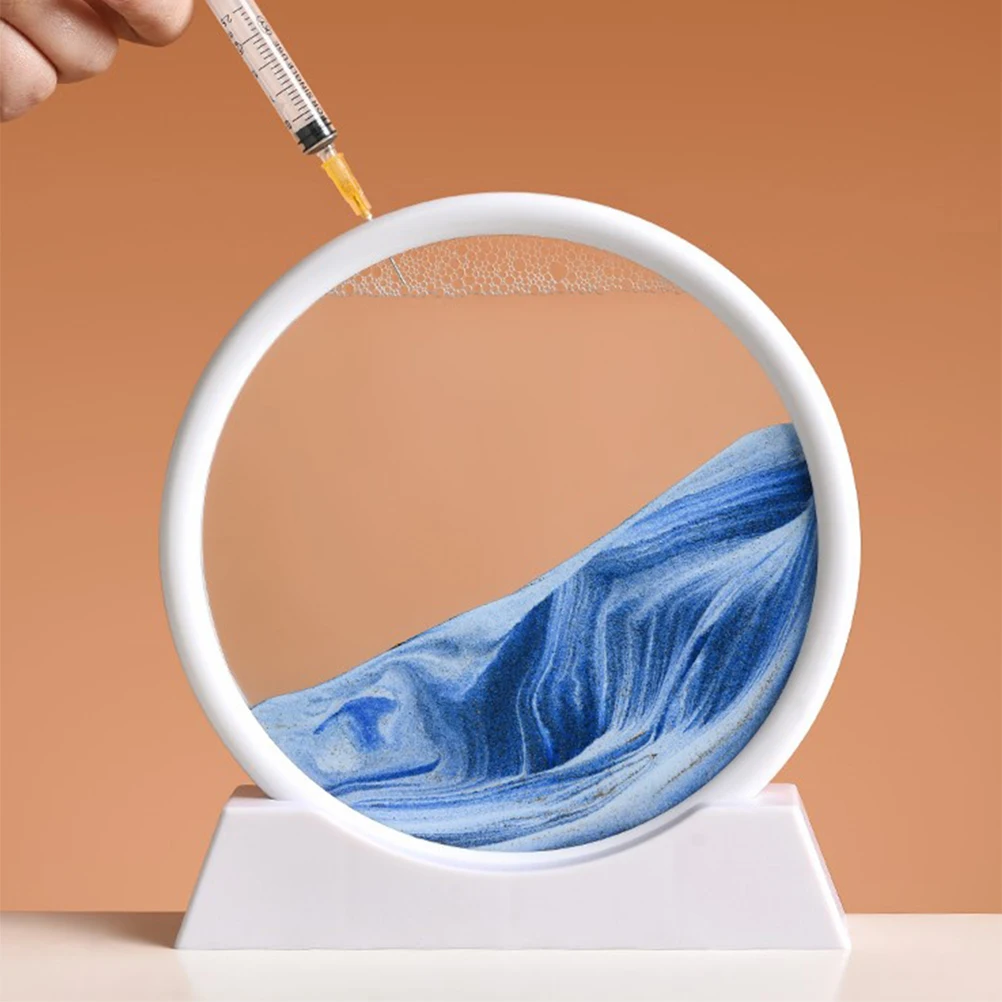 Moving Sand Art Painting Decor 3D Sand Painting Picture Compact Design Desktop Ornament for Home Office Quicksand Landscape