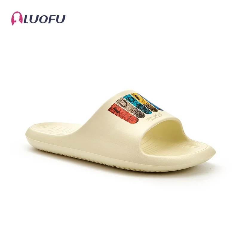 LUOFU Women's Casual Comfortable Open Toe Slip On EVA Slides, Non-slip Soft Sole Slides Slippers For Indoor Outdoor, Summer