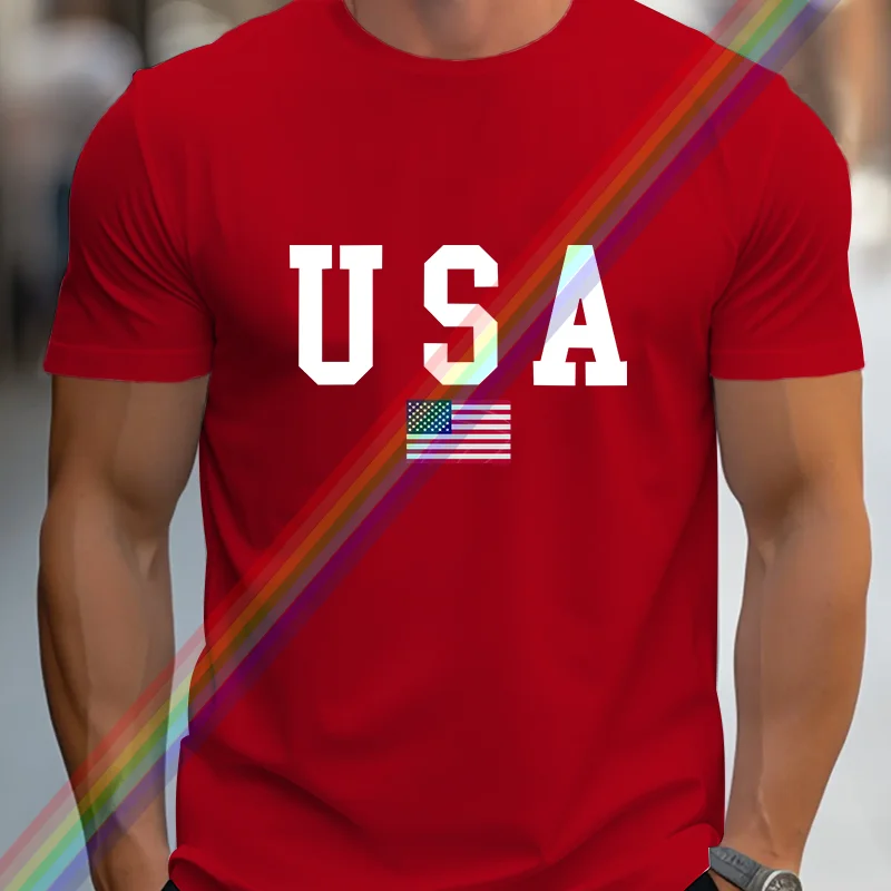 2024 High Quality Fashion USA Printing Couple Tees Summer Harajuku For Men/Women Short Sleeve T-shirt image 3