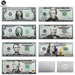 New 1/2/5/10/20/50/100 US Dollar Gold Foil Banknote Home Decoration Plastic Money Collection Business Gift