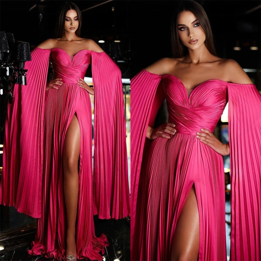 

Oisslec Prom Dresses Fashion Off-the-shoulder Sheath Celebrity Fold Draped Chiffon Occasion Evening Gown Вечернее Платье Женское