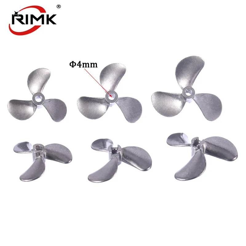 RC Boat Left/Right 3-Blades Metal Propeller Submerged D28/32/36/40/44/48mm 4mm Prop for RC Marine Tug Bait Boat 4mm Shaft