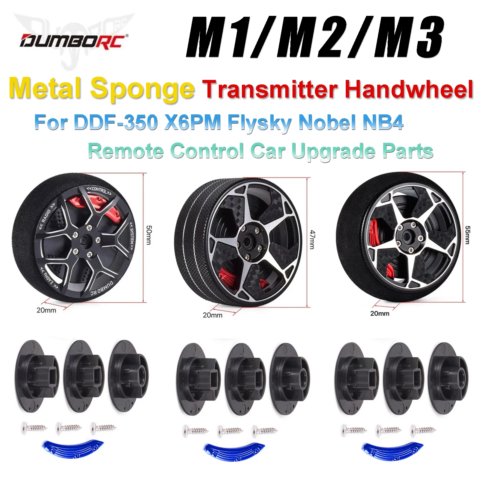 DUMBORC Remote Control DDF-350 X6PM Flysky Nobel NB4 Transmitter M3/M2/M1 Metal Sponge Handwheel Steering RC Car Upgrade Parts