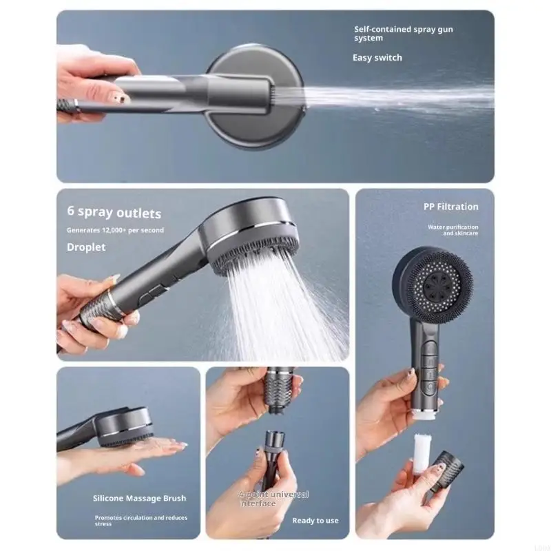  Water Saving Hnadheld Showerhead With Multiple Sprays Modes Easy Installation