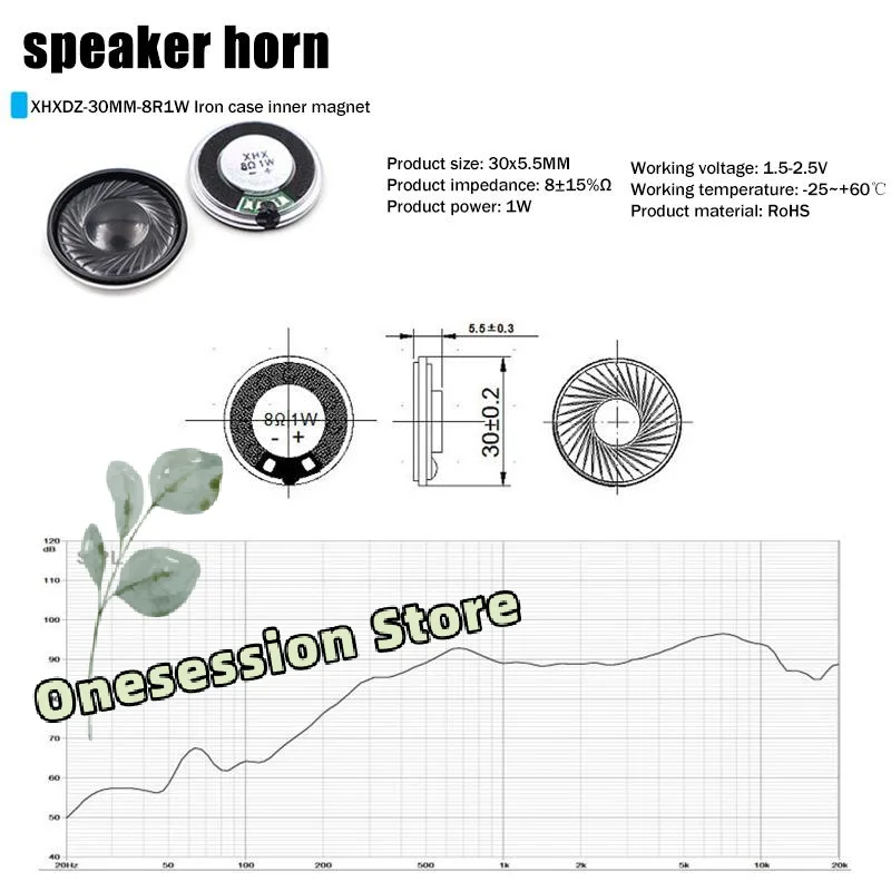 Ultra Thin Speaker 8Ohms 1W 2Pcs 30MM with MX Wire 1.25 Terminal for Home Appliance Audio Module Repair