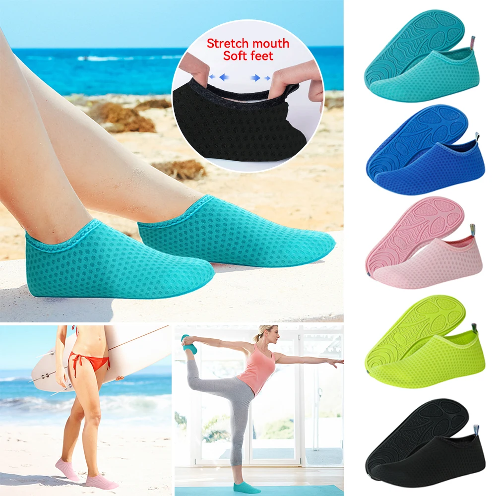 Quick Dry Water Rubber Shoes Unisex Beach Swimming Diving Socks Non-Slip Seaside Surfing Adult Kids Sneakers Socks