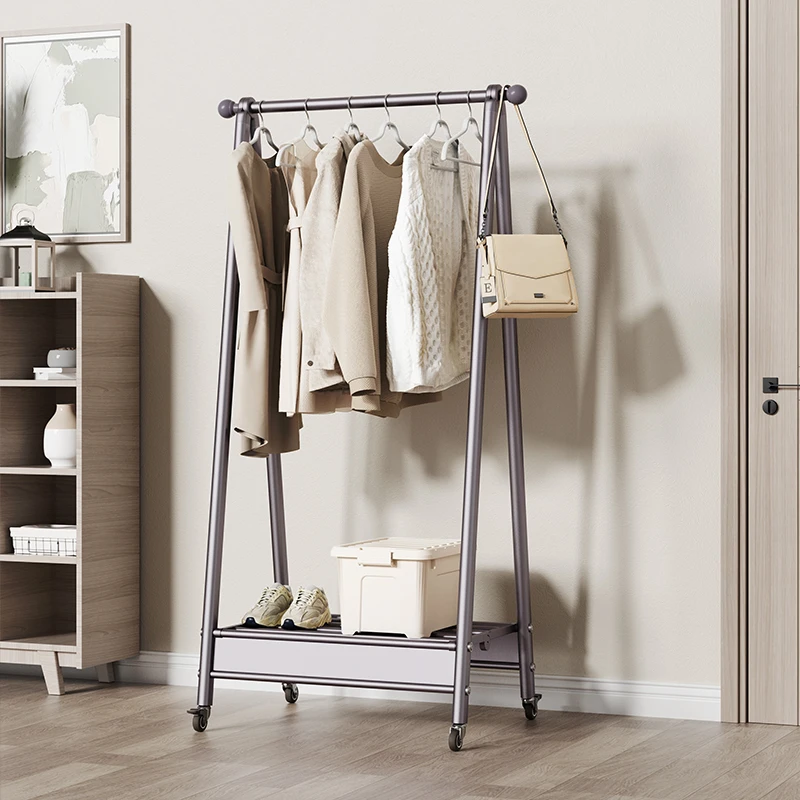 علاقة غرفة النوم، قابلة للإزالة للاستخدام المنزلي، سميكة وجريئة على الأرض، رف تجفيف بسيط بقضيب واحد