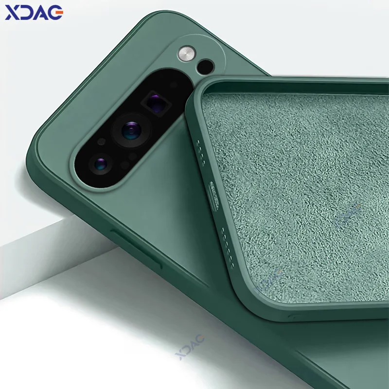 Luxo doces celulares caso para google pixel 10 pro xl 5g lente proteção pixel10 10proxl capa macia quadrado saco de silicone líquido