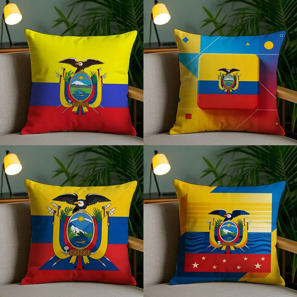 Ecuador ECU Flag Pillow Case Pillow Case Plush Fabric Soft Double Sided Print Home Sofa High Quality Cushion