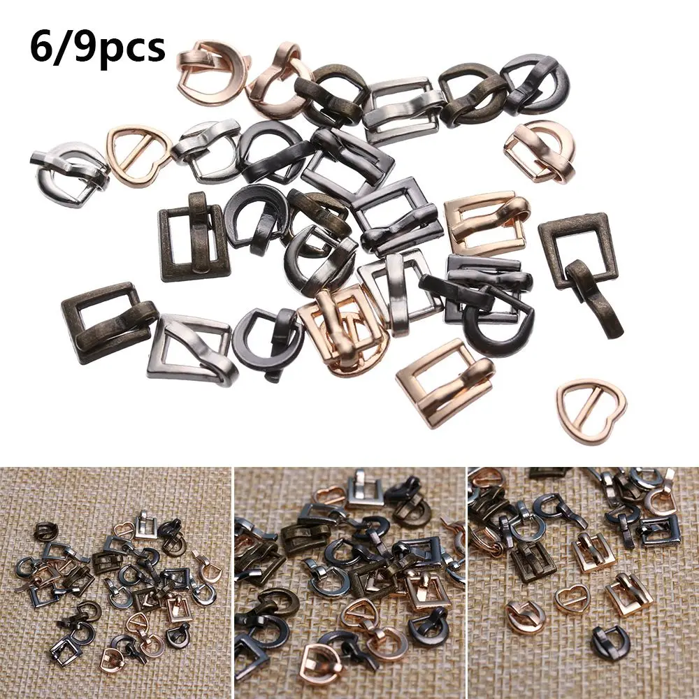 6/9pcs 7*8MM Mini Ultra-small Girls Toys Tri-glide Buckle Doll Bags Accessories Diy Dolls Buckles Belt Buttons