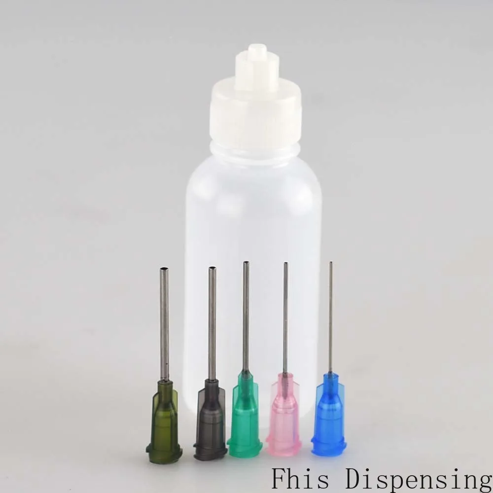 Strong Connection Plastic Applicator Squeeze Pack of 2 14G-22G Precision Blunt S.S Dispensing Tips 30ml 50ml Luer Lock Bottle
