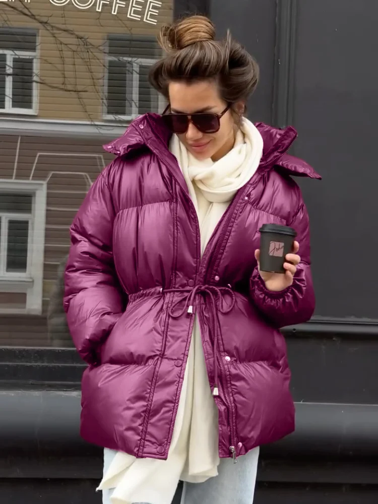 

Hoody Cotton Coats Women Casual Stand Collar Zippers Full Sleeve Thicken Warm Jackets 2025 Winter Fashion Solid Outwears Lady