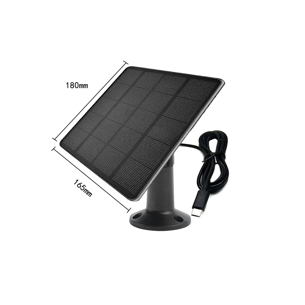 As Picture Security Camera Solar Optimal Sun Exposure Setup USB-C Power 24 Conversion Efficiency 3-meter Cable