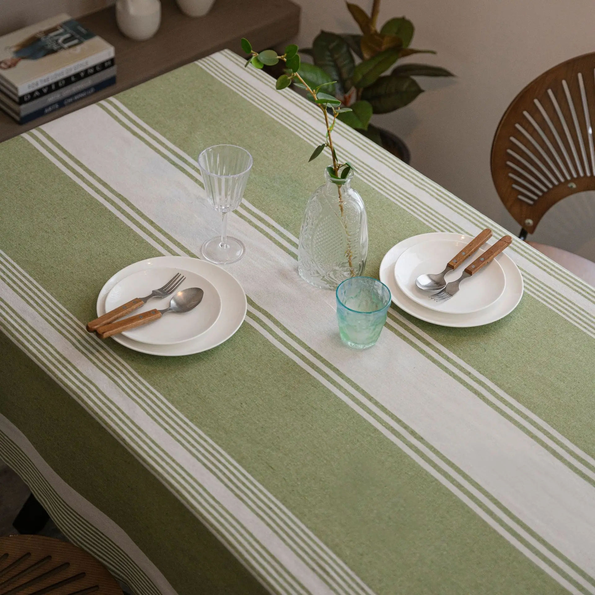 

Table Cover Cotton Linen Rectangle Table Clothes Farmhouse Tablecloth Striped Picnic Heavy Fabric Table Top Coffee Kitchen Decor