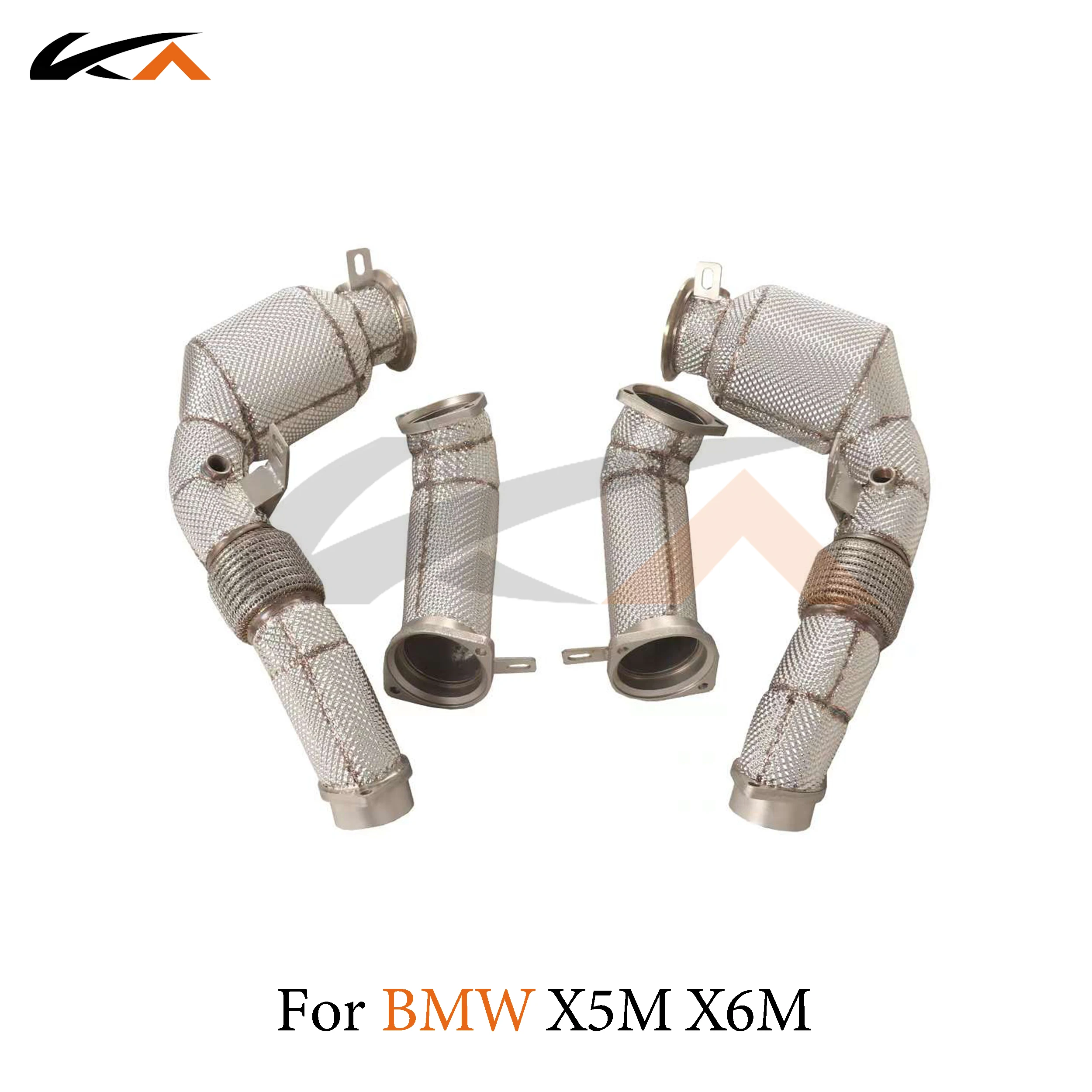 KA Tuning exhaust system header stainless downpipe for BMW X5M X6M 4.4T axle pipe performance catalysis heat shield