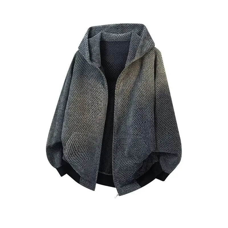 

Мужская толстовка-куртка American Sle Luxury: новая весенняя модель в стиле ретро, тканое пальто с воротником-стойкой, длинный рукав, однотонное, молодежный стиль