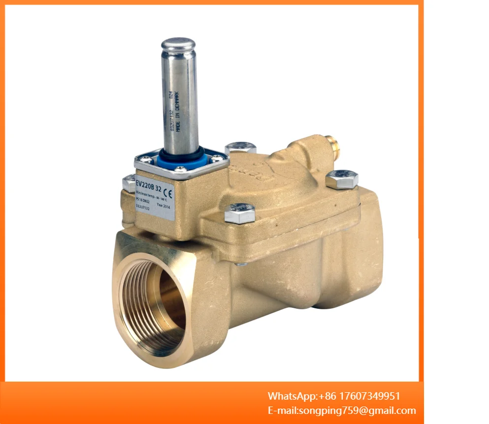 

DAN FOSS Solenoid Valve, EV220B, Function: Normally Closed, G, 1 1/4, 18 M³/h, EPDM 032U7132 Brass