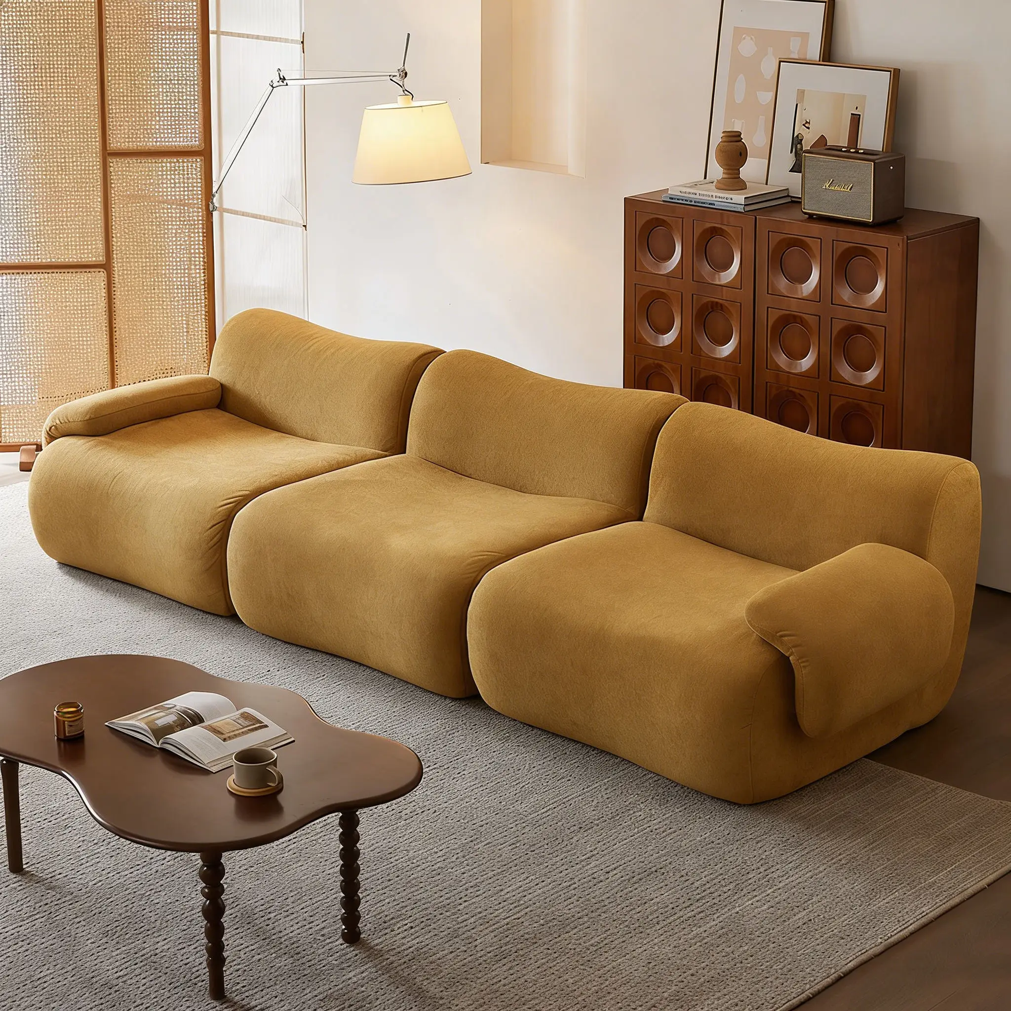 Modern Fabric Modular Sectional Sofa Set With Memory Foam Warehouse Use