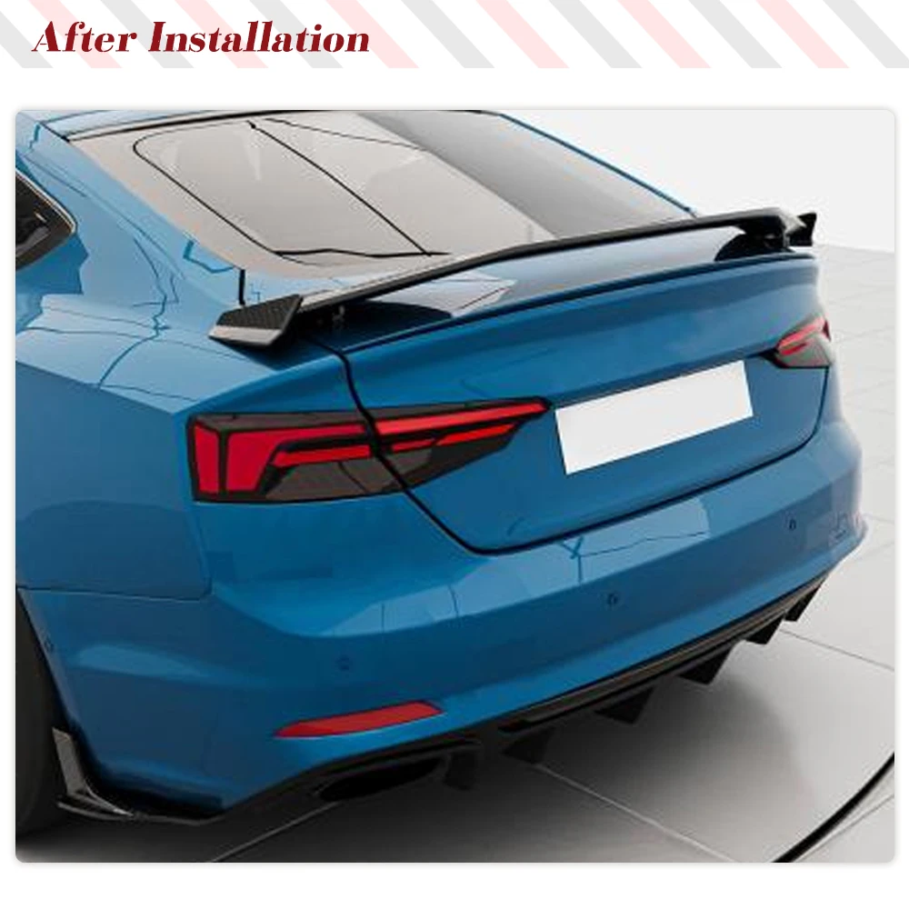 For Audi A5 Sline S5 B9 Sportback 2017-2019 Rear Chin Lower Protective Guard Body Kits Cararbon Fiber Car Rear Diffuser Spoiler view 2