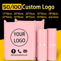 Mailing Courier Bags To Pack Products Custom Packaging Plastic Envelope Shipping Pink Set Sending Plastic Pouch wholesale