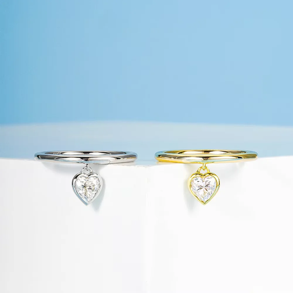 DAMLISA 5x5mm D Color Heart Cut Moissanite Engagement Ring 925 Sterling Silver Moissanite Rings For Women Fine Jewelry Wholesale