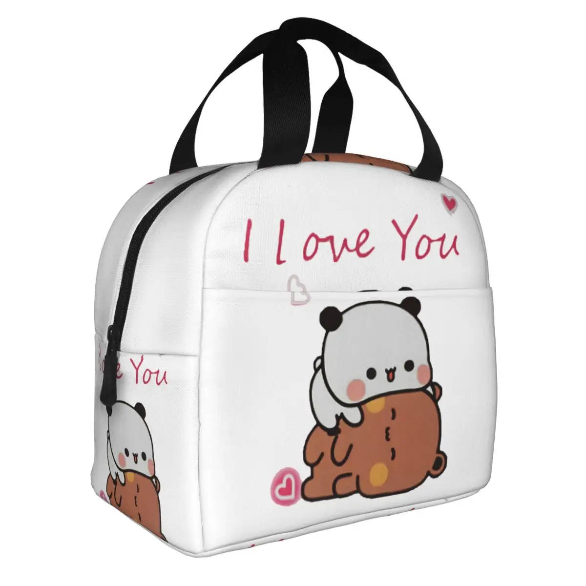 Panda And Brownie Portable Lunch Boxes Women Multifunction True Love BuBu DuDu Couple Thermal Cooler Food Insulated Lunch Bag