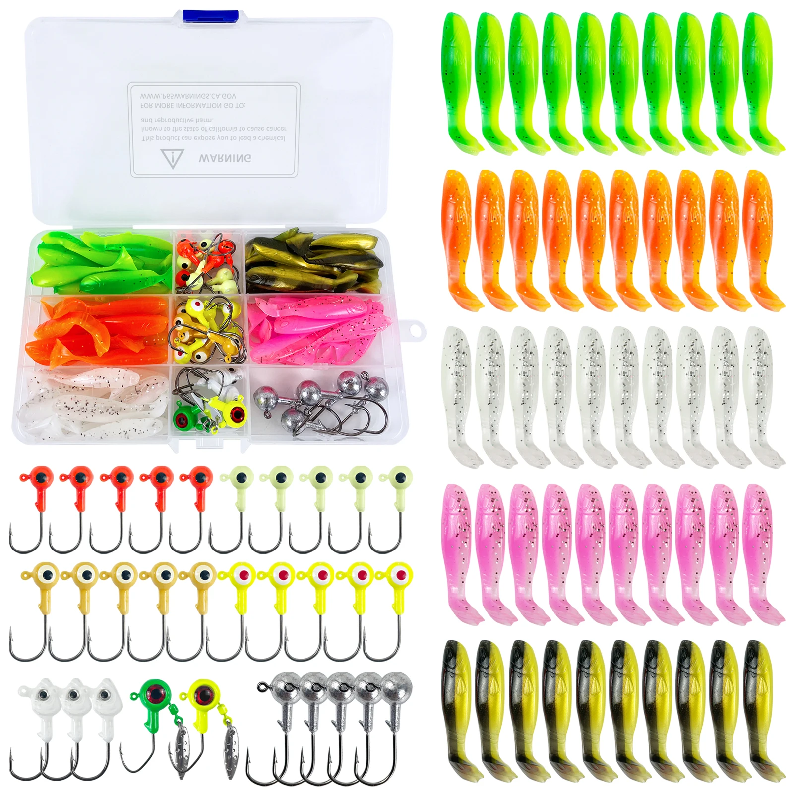 Señuelos blandos Jig Head Free Fisher – Swimbait PVC doble color - imagen 2