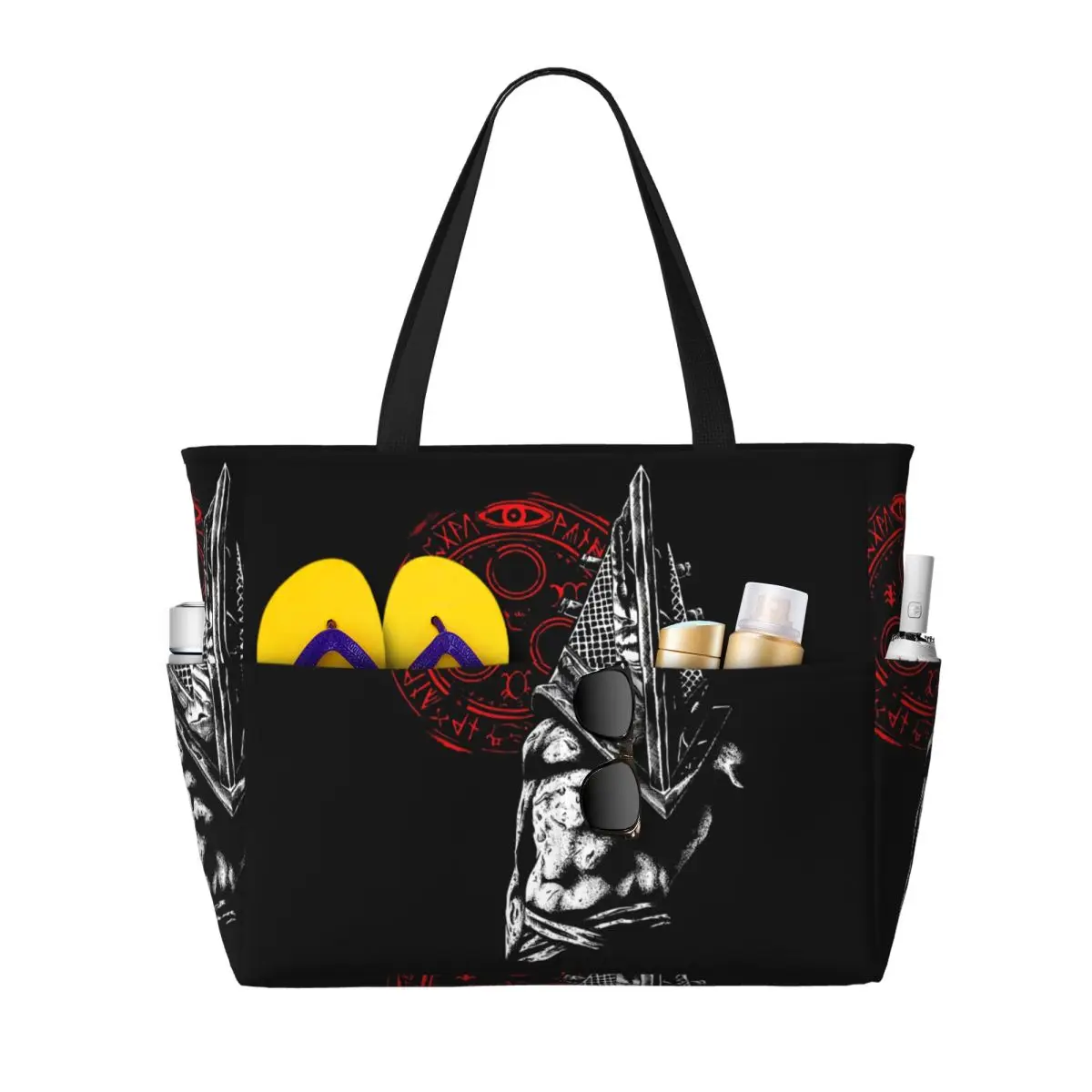 

Chain Link And Fog Silent Hill Game Beach Tote Bag Sport Gym Yoga Duffle Large Tote Bag Women Travel Bag Fitness bag