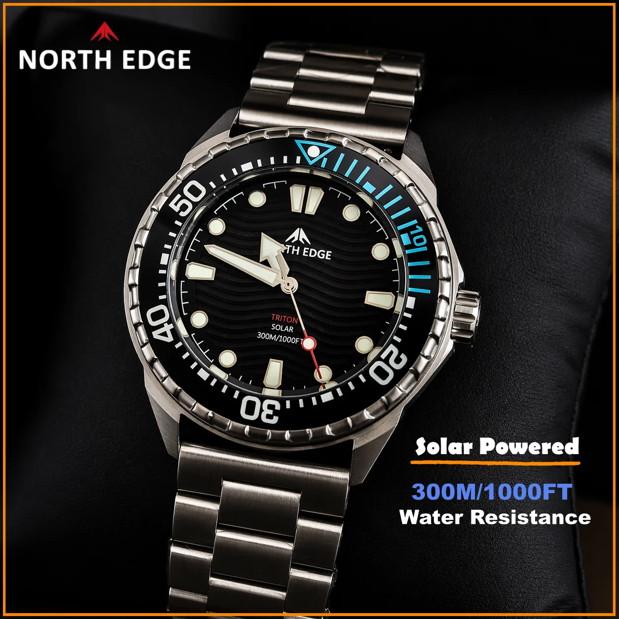North EDGE Triton Solar Powered Dive Watch Men 2 North EDGE Triton Solar Powered Dive Watch Men