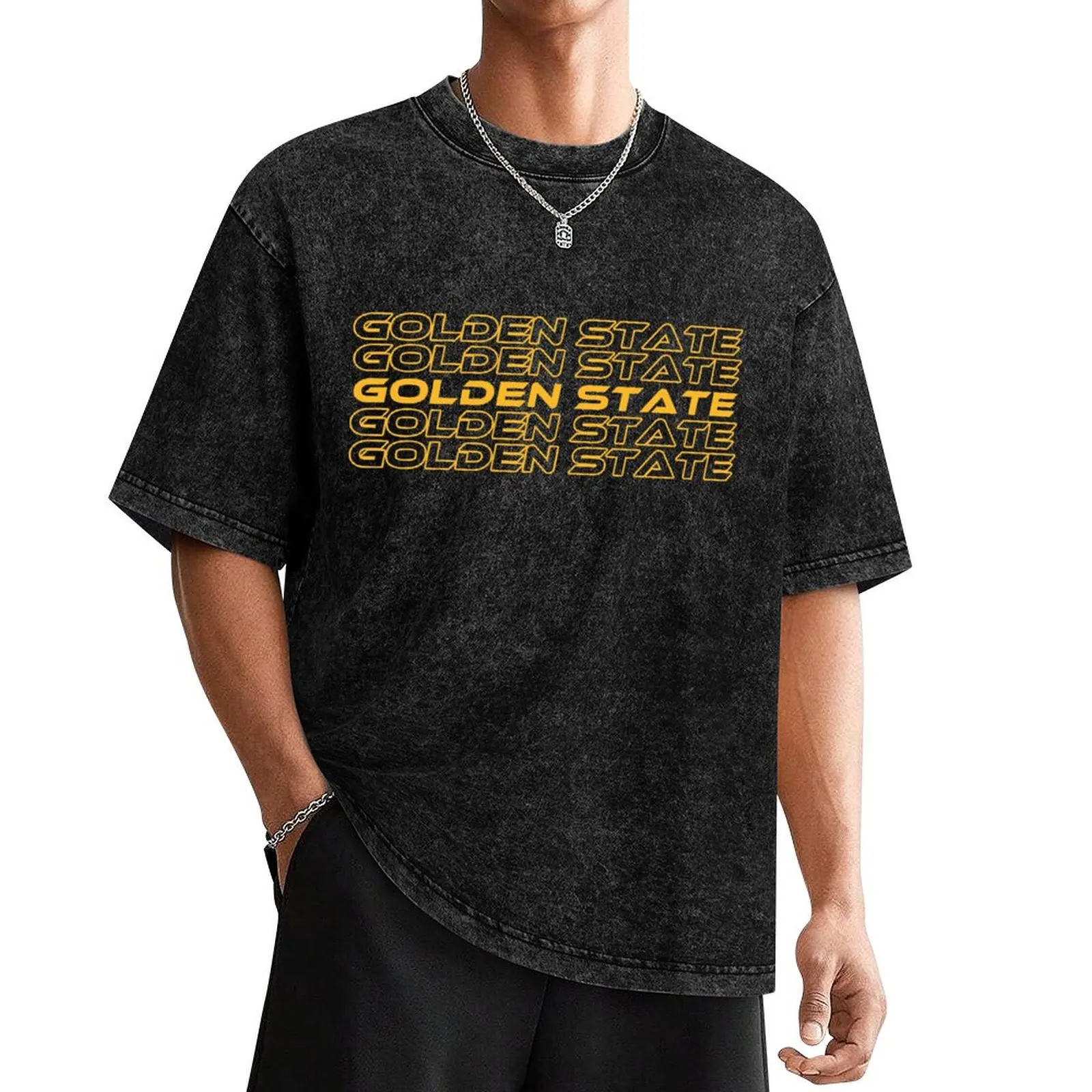 

Golden State Yellow T-Shirt aesthetic clothes street wear korean fashion t shirt men 100℅ cotton