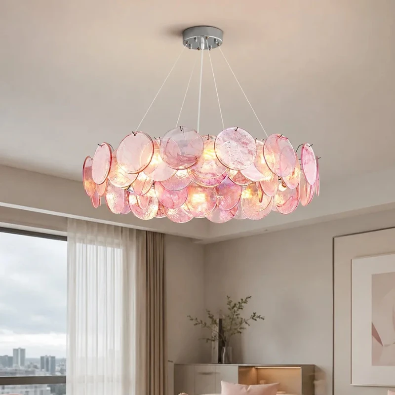 Bunte Kronleuchter-Leuchten aus Muranoglas für Decke, Wohnzimmer, Schlafzimmer, Lobby, italienisches Design, hängende Pendelleuchte für den Innenbereich