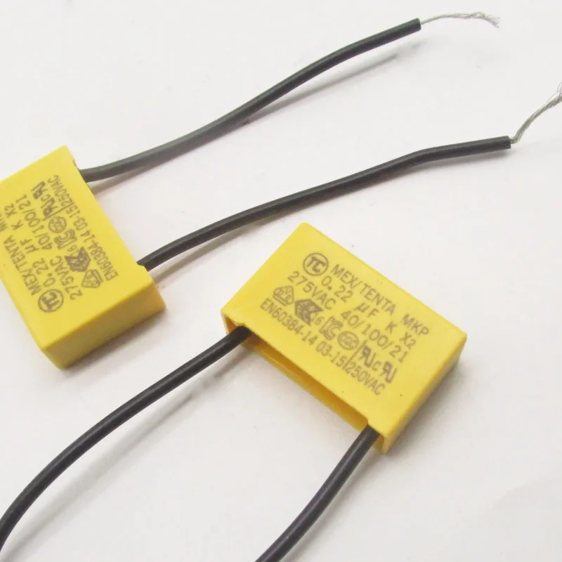 10-100pcs 275V0.22UF MEX224K275 X2 electric tool MKP safety specification capacitor with flexible wire