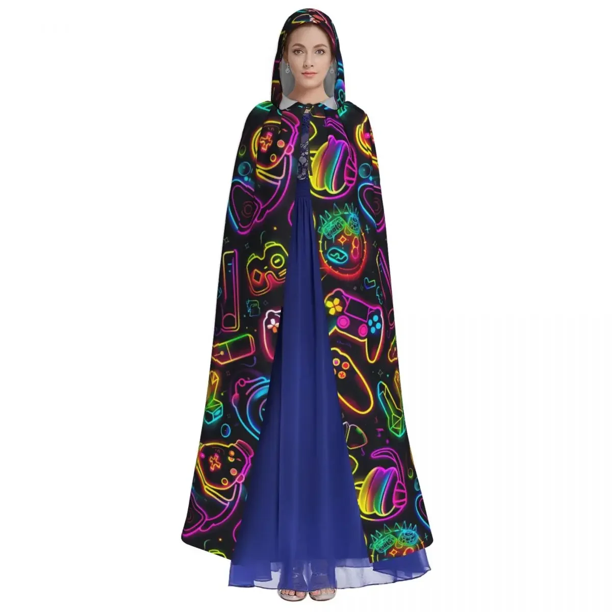 الكبار عباءة الرأس مقنعين لعبة فيديو القرون الوسطى زي الساحرة ويكا مصاص دماء قزم بوريم كرنفال الطرف