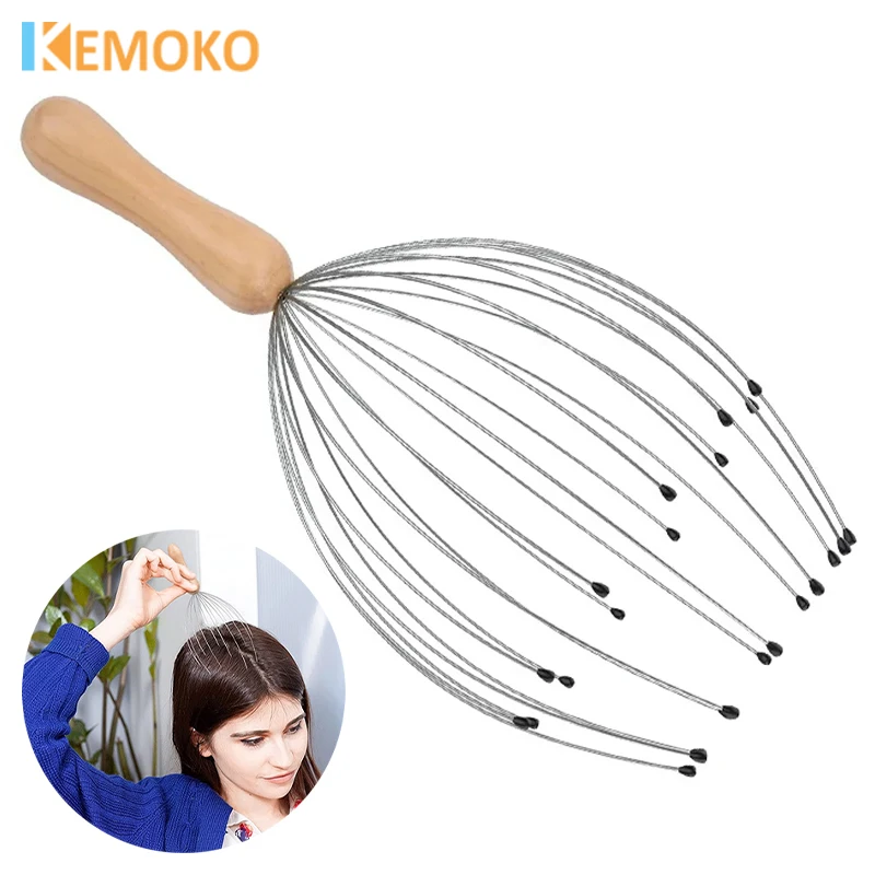 Дряпка головы, осьминог, кожа головы, 24-пальцевой массажер для головы, экстрактор без душа, божественные расслабляющие волосы, снятие стресса, извлечение