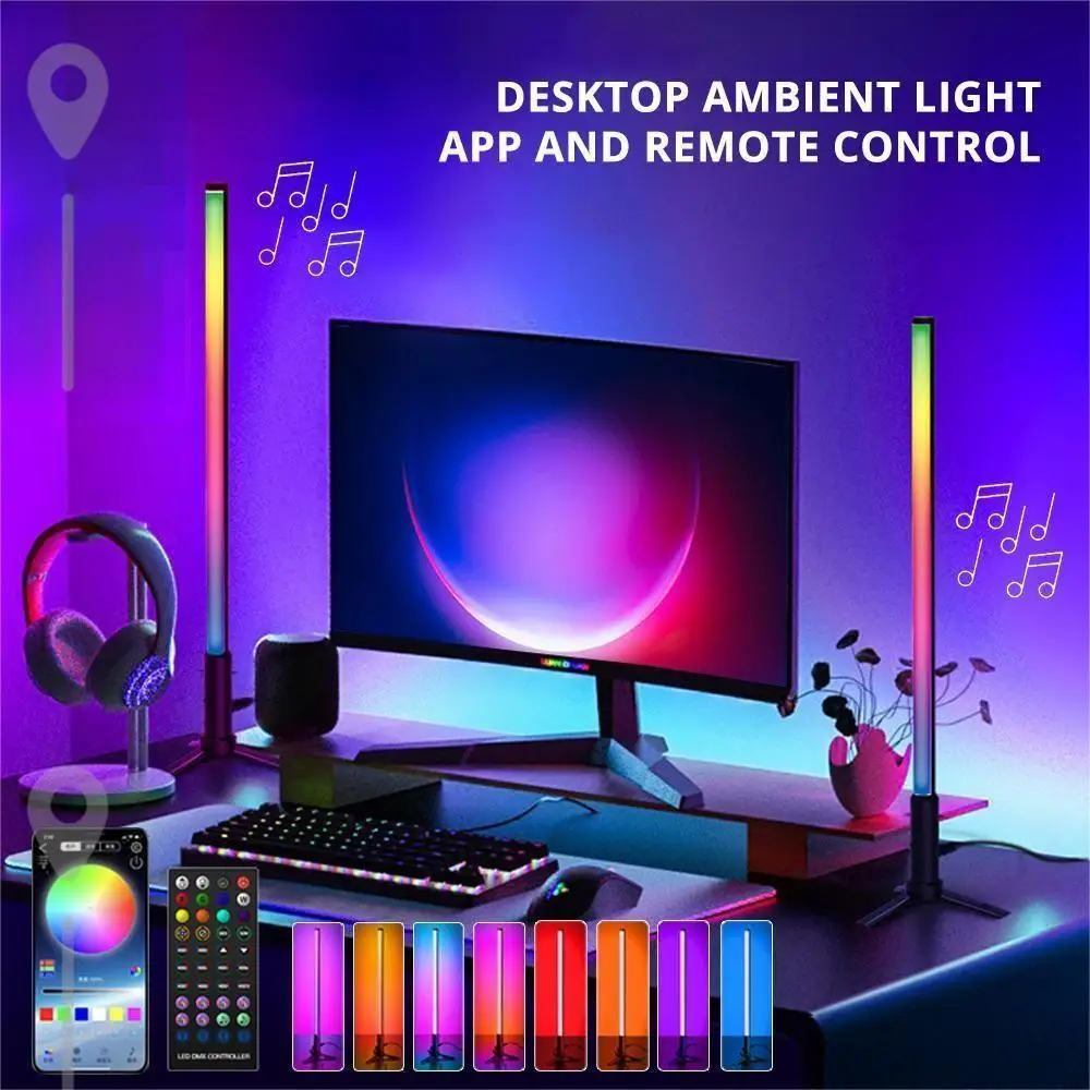 

New Symphony LED Light Strip RGB Pickup Rhythm Night Light Bluetooth APP Remote Control Desktop Computer Game Atmosphere Light