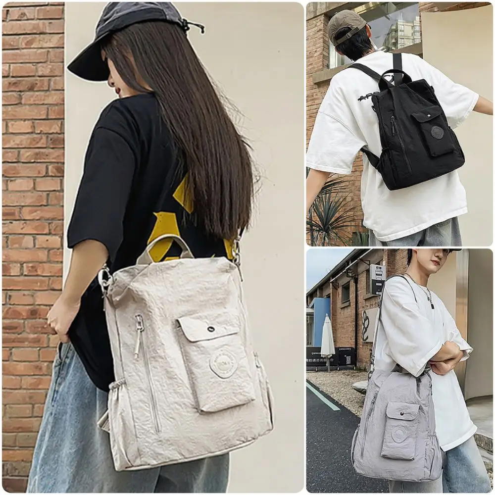 Stylish Multicolor Backpack Nylon Large Capacity Travel Backpack Multi-functional Multi-pocket School Bag Travel Use
