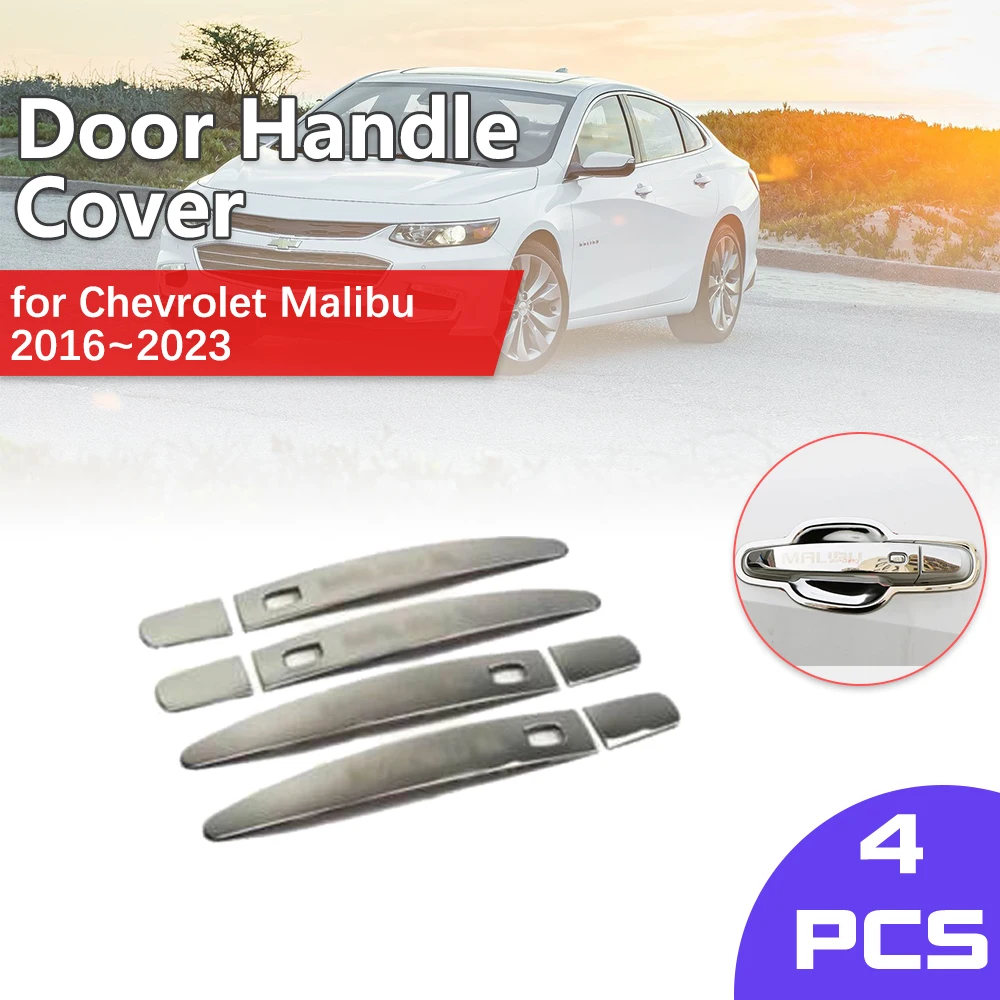 

Chrome Door Handle Cover for Chevrolet Malibu 2016~2023 2017 2018 Carbon Fiber Trim Catch Car Cap Styling Stickers Accessories