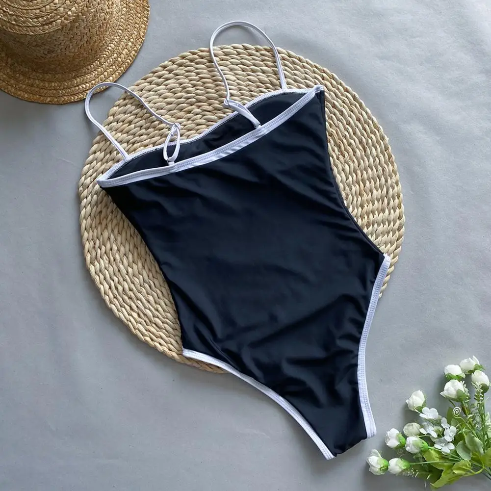 ผู้หญิง One Piece บิกินี่ Vintage High Cut ชุดว่ายน้ํา Bandeau Beachwear แผ่นเต้านมผู้หญิงชุดว่ายน้ําฤดูร้อนชุดว่ายน้ําบิกินี่