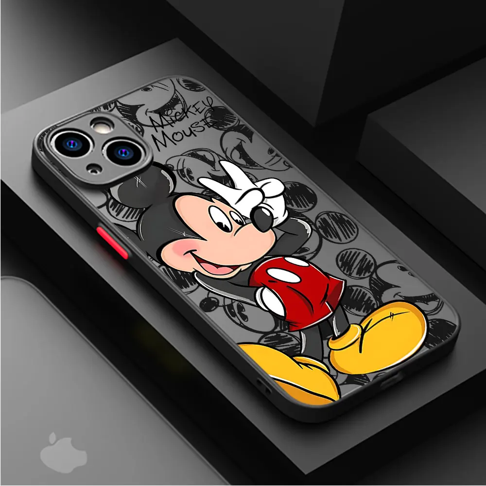 Disney Mickey Minnie Mouse Phone Case for Apple iPhone 15 Pro Max 13 14 Plus 12 Mini 11 Pro XR 8 SE 7 6S XS MAX Matte Cover