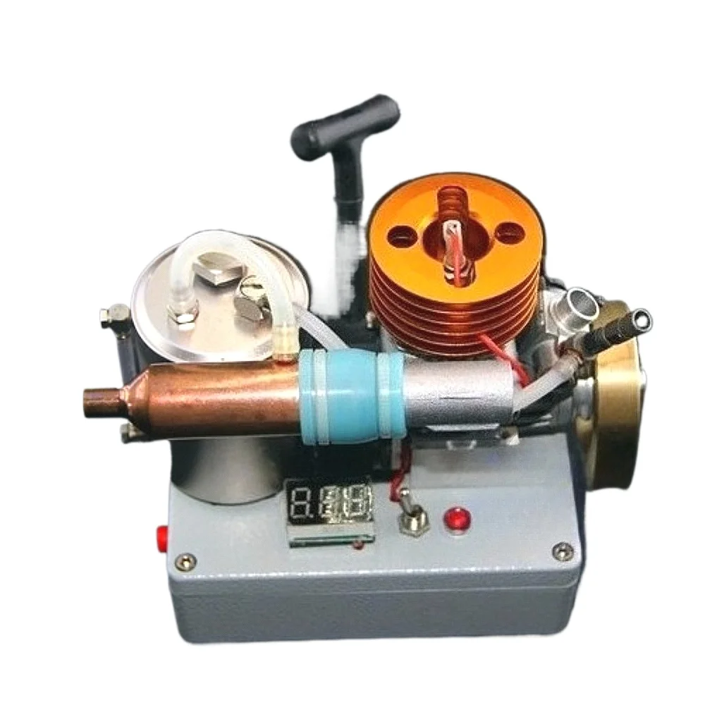 18 Level Miniature Engine Model Pull Start Side Exhaust Metal Engine Indicator Light Switch Base Complete Engine Finished Model