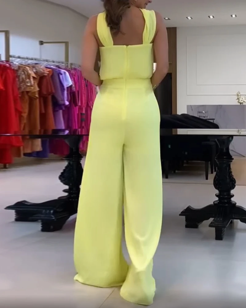 

Women's Casual Cool Ne Hanging Bal Svel High Waist Long Pants Jumpsuit Comfortable Faionable Ladies' One-Piece