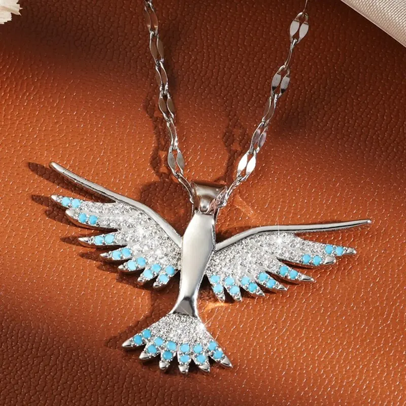 ZAKOL Vintage Phoenix Eagle Zirconia Necklaces For Women Men Hiphop Gold Color Metal Crystal Clavicle Chain Choker Jewelry Gifts