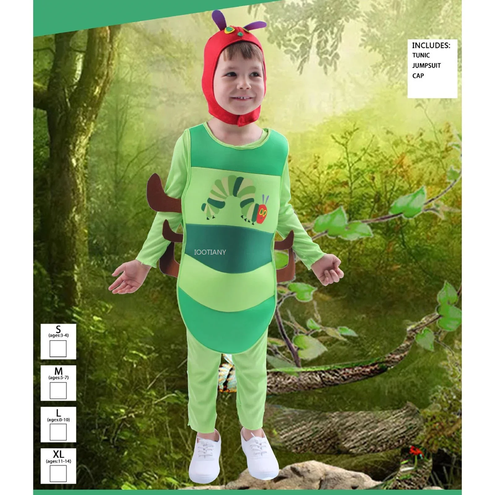 

CosplayNew Little Caterpillar Modelling Performance Costume Funny Unisex Caterpillar Costumes Animal Stage Performance Set