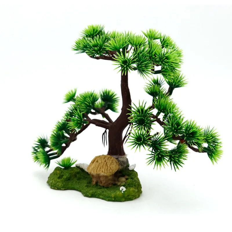 Aquarium Landscaping Decoration Simulation Pine Tree Rockery Bonsai Plant Accessories Decoration Small Tree